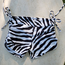 Everywear Activewear String Shorts Zebra Black and White for hot yoga and pilates