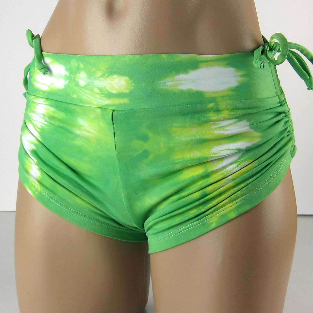 String Shorts Tie Dye Green - X-SMALL ONLY
